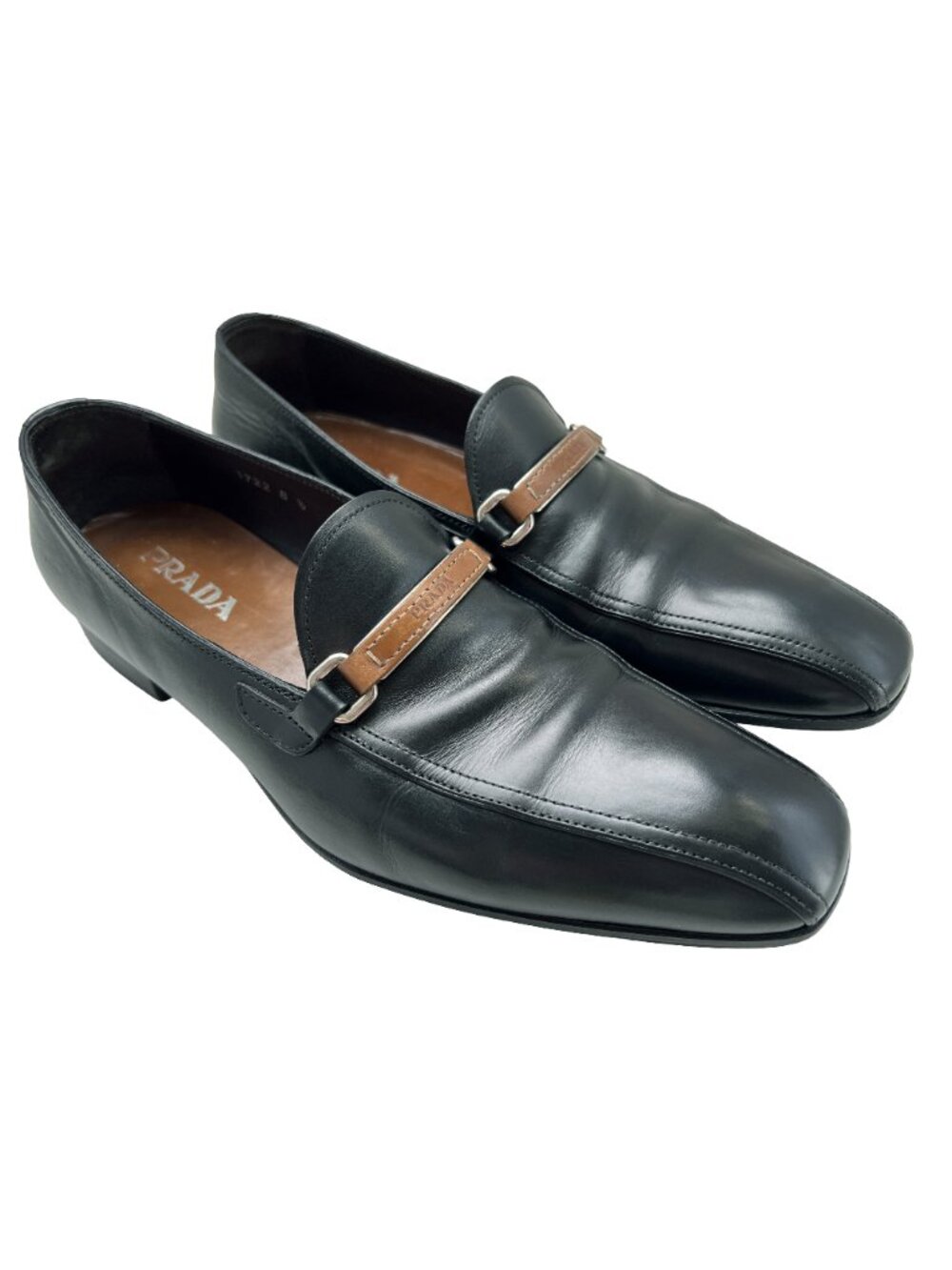 $1150 PRADA Mens Black Dress Shoes Silver Bit Loafers US 9.5 / UK 8.5 / 42.5 EU - Picture 5 of 9